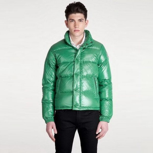 Moncler Bright verde collo alto Breve Uomo Slim Giacche